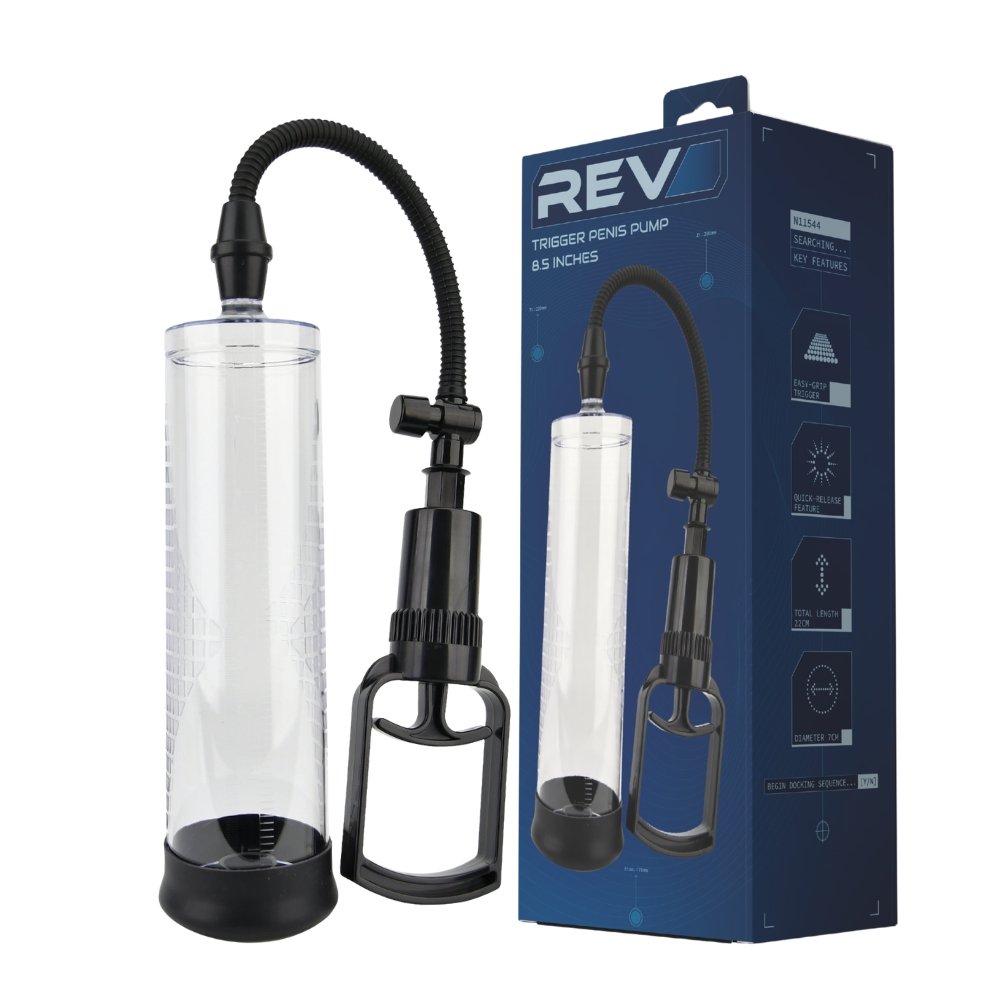 REV Pump Trigger – penispump, 8,5 tum