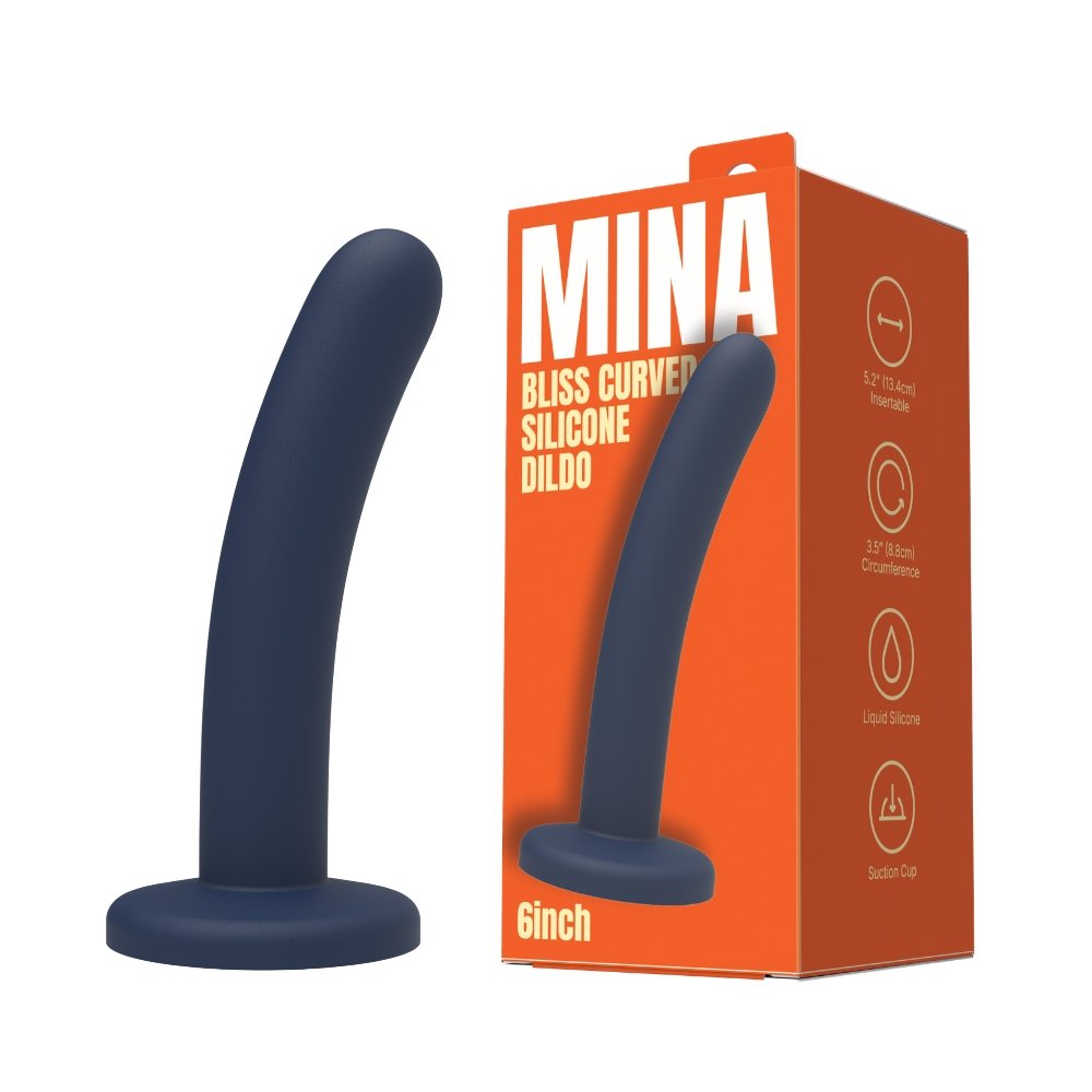 Mina Bliss – böjd silikondildo, 15,8 cm
