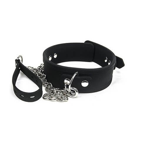 Bound to Please – silikonhalsband med koppel